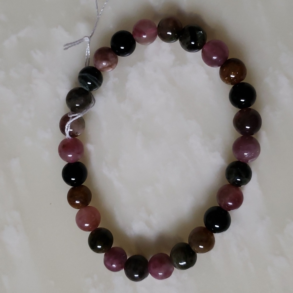 Tourmaline Crystal AAAA 7mm Top quality natural color women bracelet